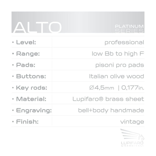 Sax Alto Platinum Vintage - New Version - Lupifaro - RMusik