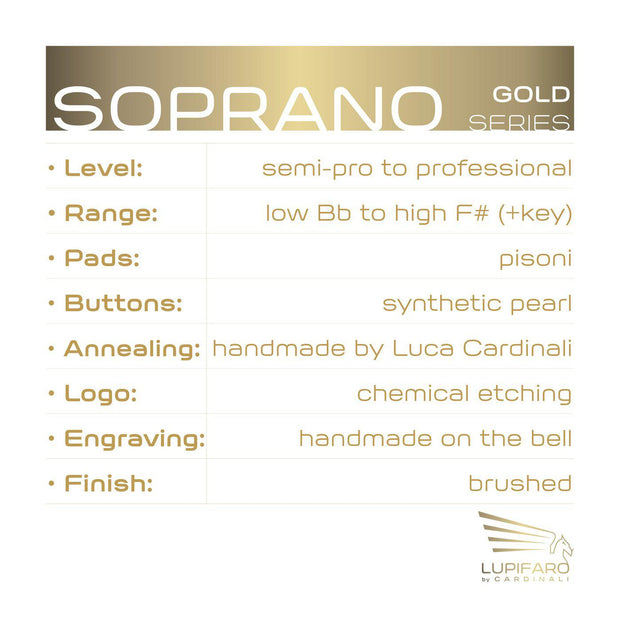 Sax Soprano Gold Brushed - Lupifaro - RMusik