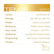 Sax Tenor Platinum Classic - Lupifaro - RMusik