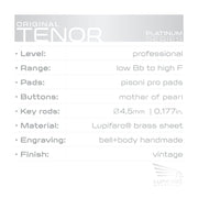 Sax Tenor Platinum Vintage - Original Version - Lupifaro - RMusik
